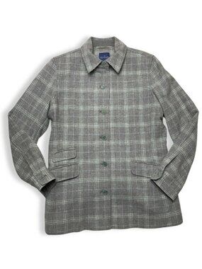 Faconnable Gray Plaid Jacket Button-Up Blazer Size S